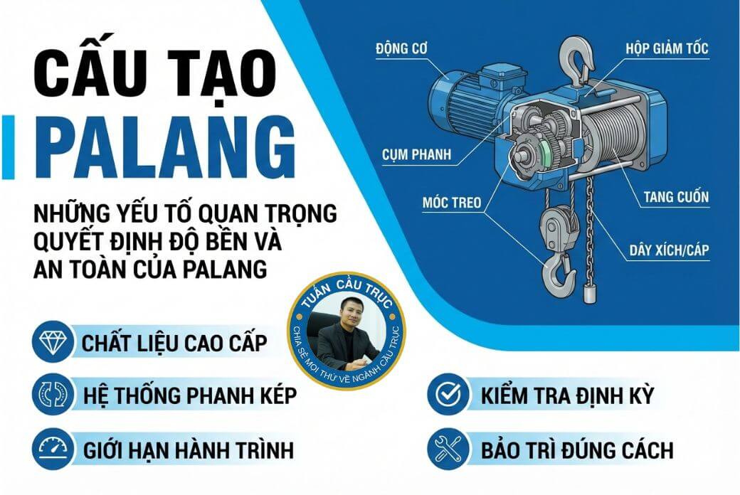 Cấu tạo pa lăng - những thành phần quan trọng quyết định độ bền và an toàn sản phẩm
