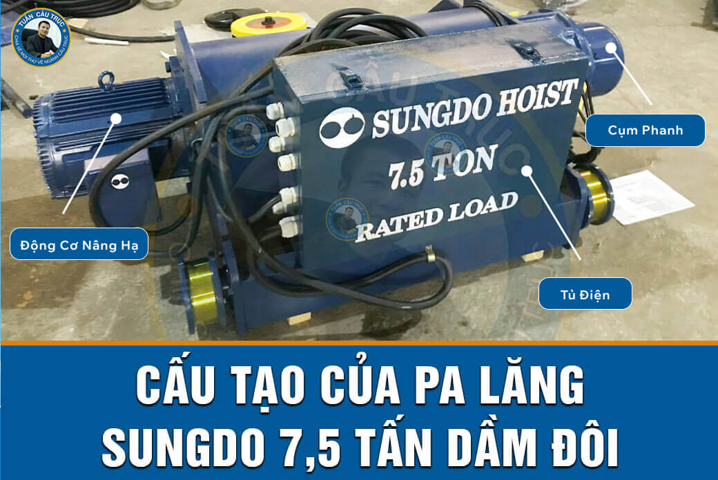 Cấu tạo của pa lăng Sungdo 7,5 tấn dầm đôi Cấu tạo của Pa Lăng Sungdo Dầm Đôi 7.5 Tấn