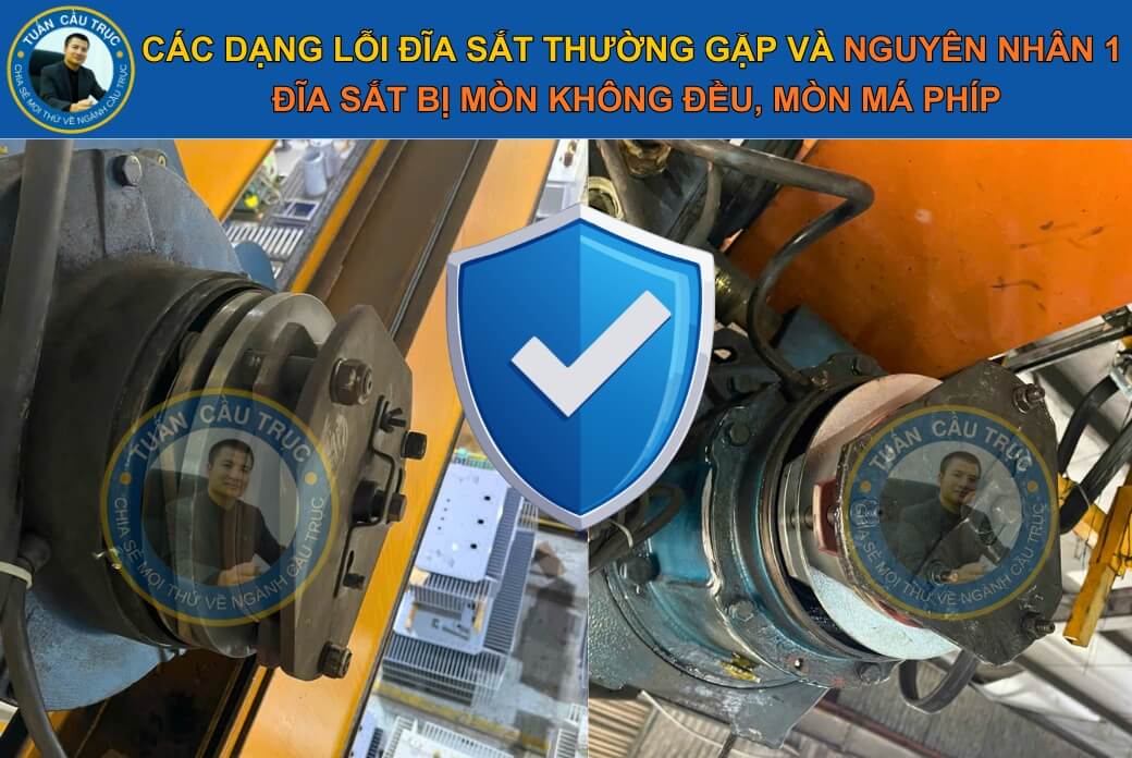 Các dạng lỗi đĩa sắt thường gặp và nguyên nhân 1: Đĩa sắt bị mòn không đều, mòn má phíp Các dạng lỗi đĩa sắt thường gặp và nguyên nhân 1: Đĩa sắt bị mòn không đều, mòn má phíp
