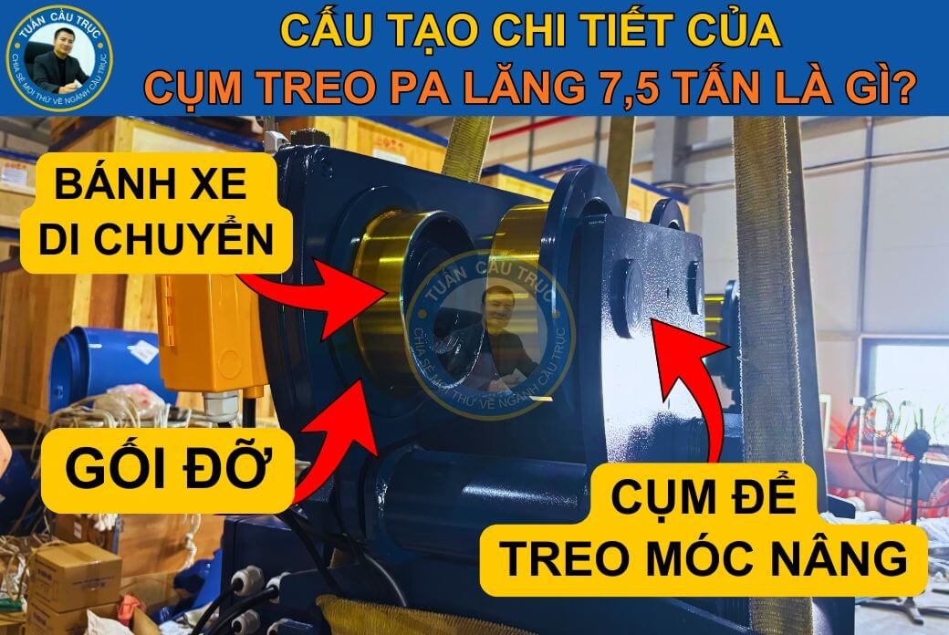 Cấu tạo chi tiết của cụm treo palang 7.5 tấn Cấu tạo chi tiết của cụm treo palang 7.5 tấn