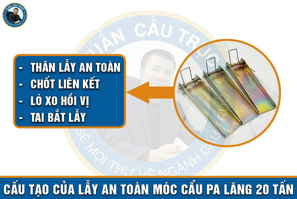 Cấu tạo của lẫy an toàn móc cẩu pa lăng 20 tấn Cấu tạo của lẫy an toàn móc cẩu pa lăng 20 tấn