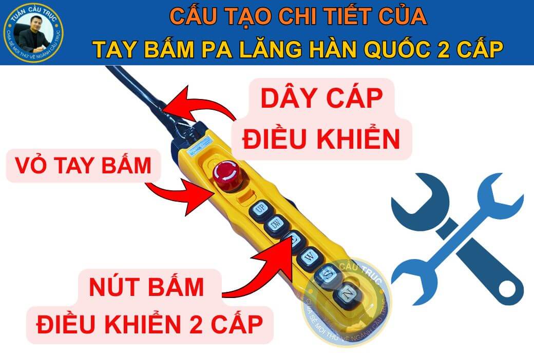 Cấu tạo của tay bấm pa lăng Hàn Quốc hai cấp Cấu tạo của tay bấm pa lăng Hàn Quốc hai cấp