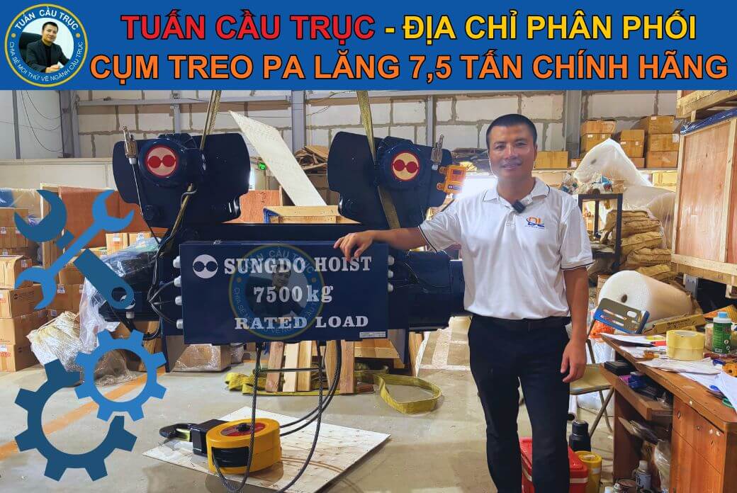 Tuấn Cầu Trục - Địa chỉ phân phối cụm treo palang Sungdo 7.5 tấn chính hãng Tuấn Cầu Trục - Địa chỉ phân phối cụm treo palang Sungdo 7.5 tấn chính hãng
