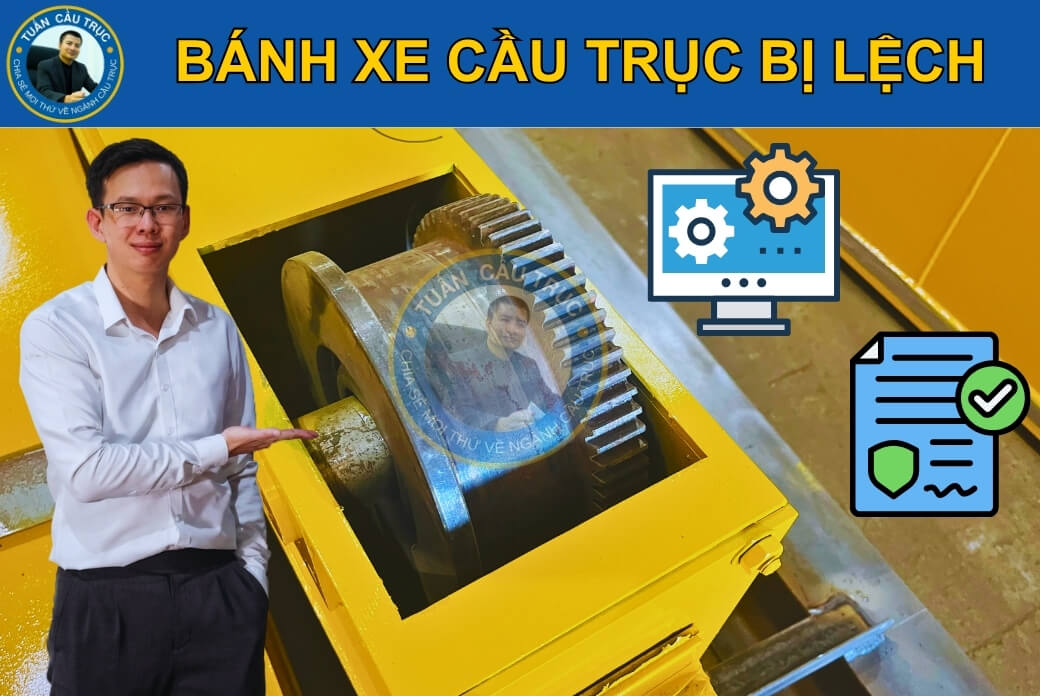 Bánh xe cầu trục bị lệch Bánh xe cầu trục bị lệch