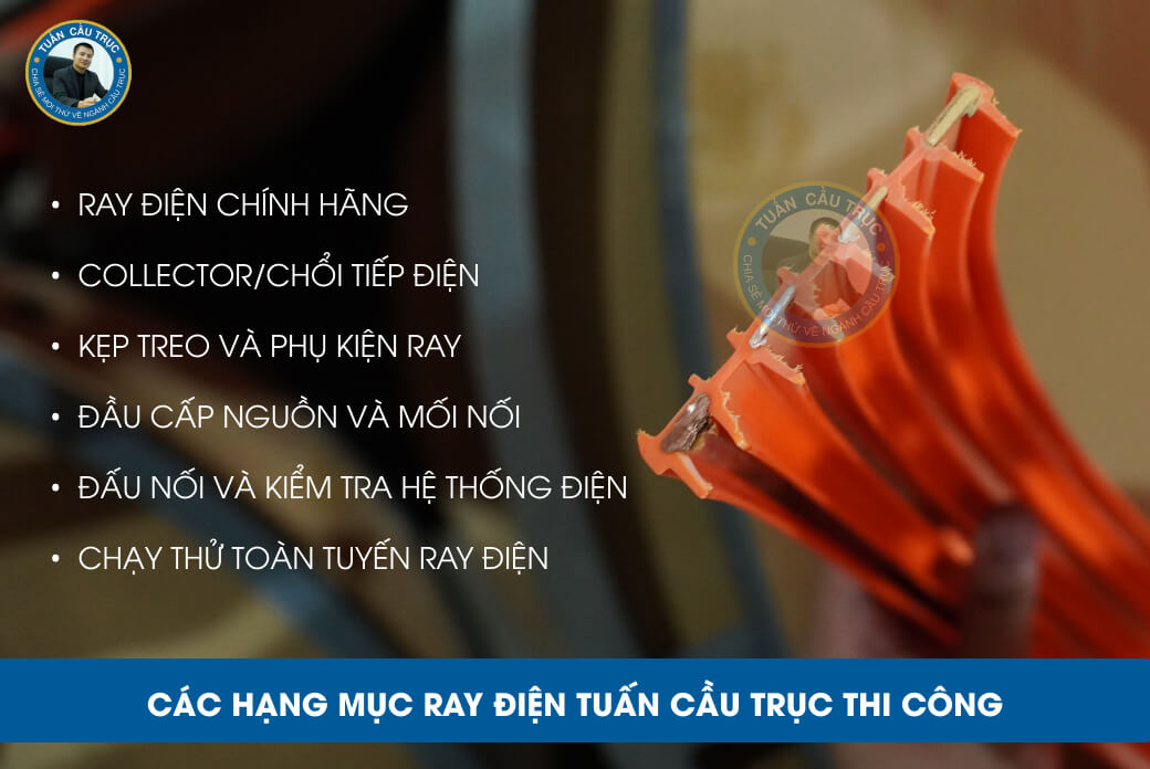 Các hạng mục ray điện Tuấn Cầu Trục thi công Các hạng mục ray điện Tuấn Cầu Trục thi công