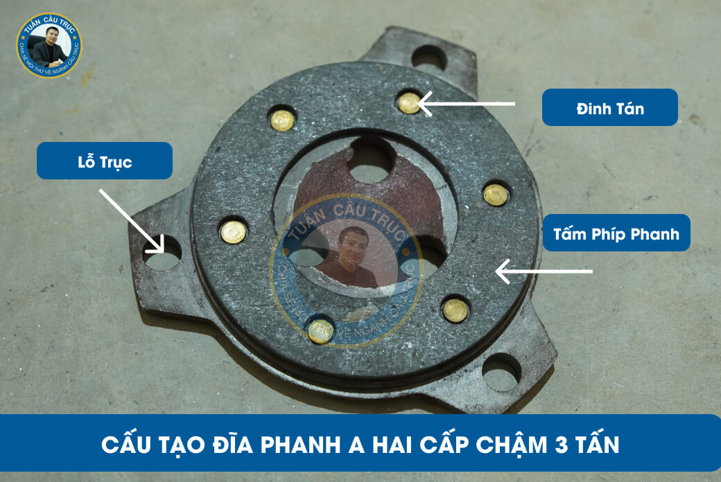 Cấu tạo đĩa phanh A hai cấp chậm 3 tấn Cấu tạo đĩa phanh A hai cấp chậm 3 tấn