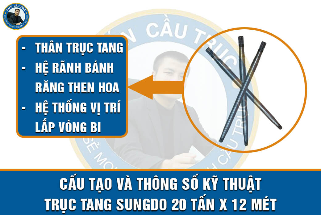 Cấu tạo và thông số kỹ thuật trục tang Sungdo 20 tấn x 12 mét Cấu tạo và thông số kỹ thuật trục tang Sungdo 20 tấn x 12 mét