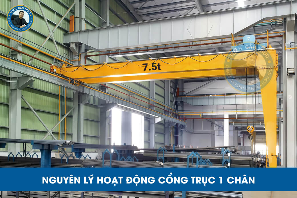 Nguyên lý hoạt động cổng trục 1 chân Nguyên lý hoạt động cổng trục 1 chân