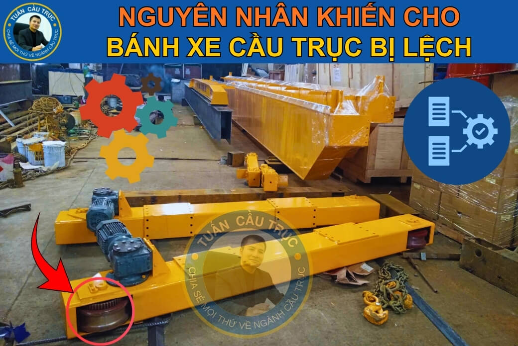 Nguyên nhân bánh xe cầu trục bị lệch Nguyên nhân bánh xe cầu trục bị lệch