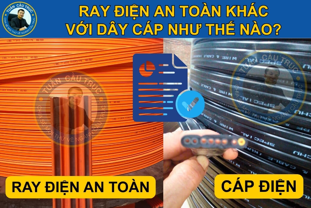Ray điện an toàn khác dây cáp như thế nào? Ray điện an toàn khác dây cáp như thế nào?