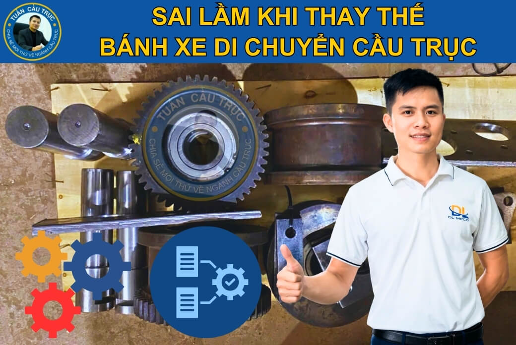 Sai lầm khi thay bánh xe cầu trục Sai lầm khi thay bánh xe cầu trục
