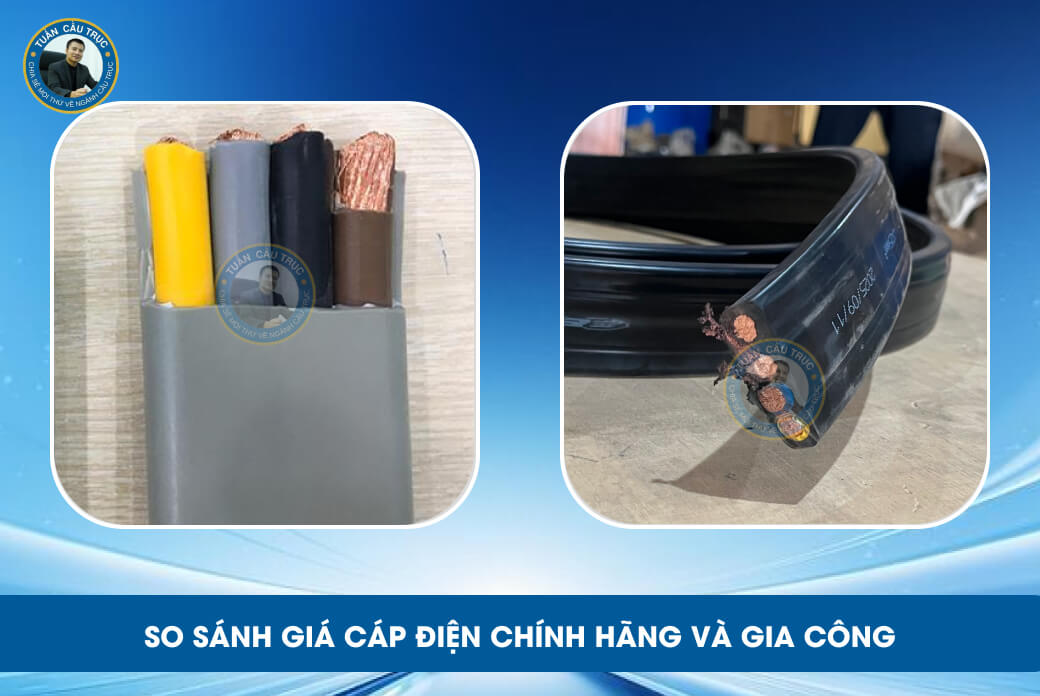 So sánh giá cáp điện chính hãng và gia công So sánh giá cáp điện chính hãng và gia công