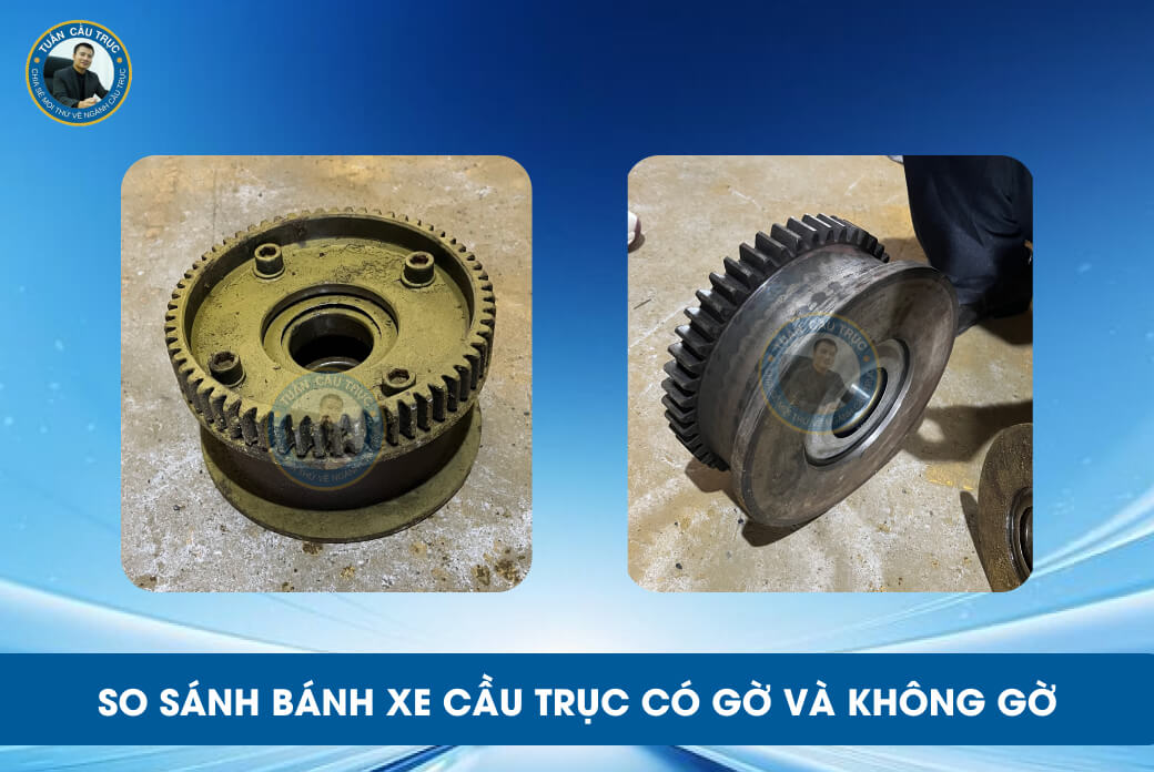 So sánh bánh xe cầu trục có gờ và không gờ So sánh bánh xe cầu trục có gờ và không gờ