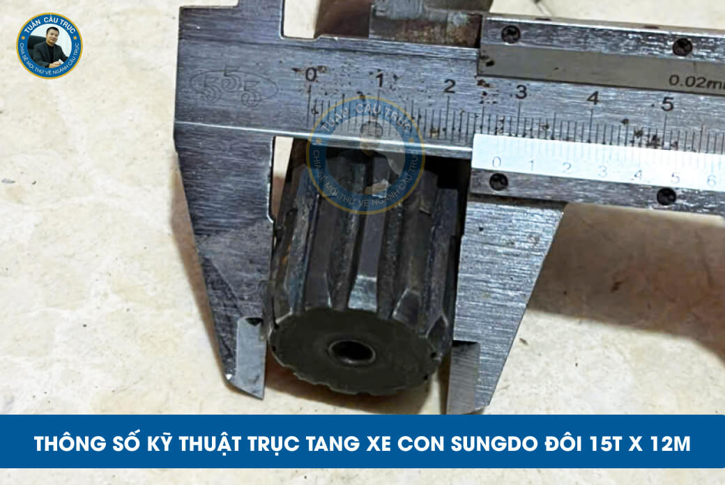 Thông số kỹ thuật trục tang xe con Sungdo đôi 15t x 12m Thông số kỹ thuật trục tang xe con Sungdo đôi 15t x 12m