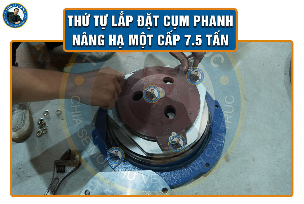 Thứ tự lắp đặt cụm phanh nâng hạ một cấp 7.5 tấn Thứ tự lắp đặt cụm phanh nâng hạ một cấp 7.5 tấn