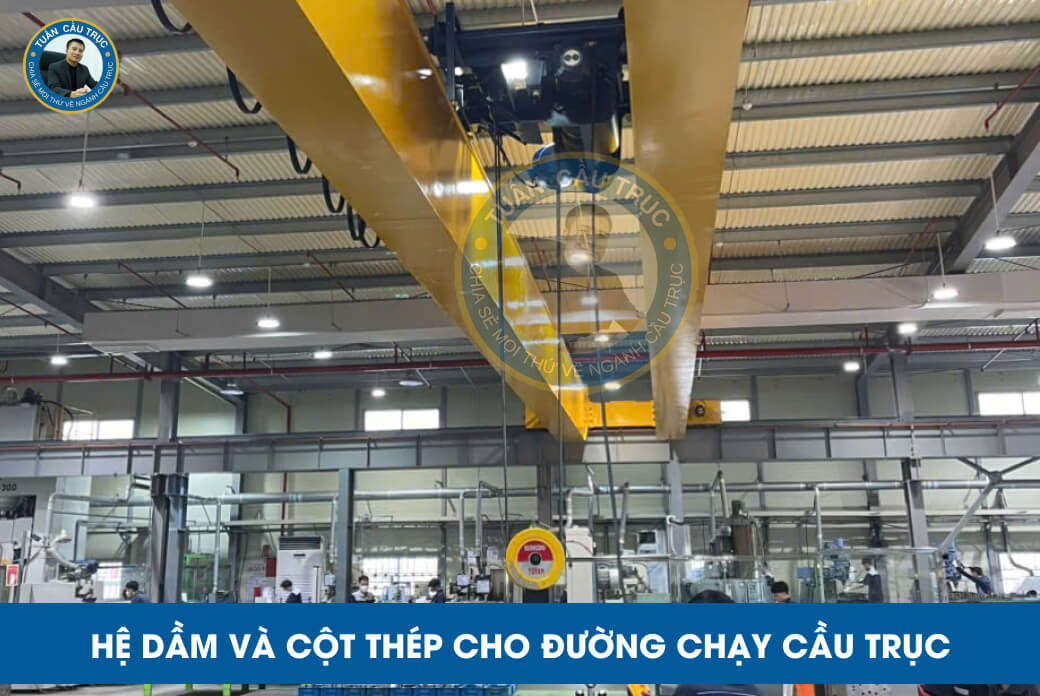 Hệ dầm và cột thép cho đường chạy cầu trục Hệ dầm và cột thép cho đường chạy cầu trục